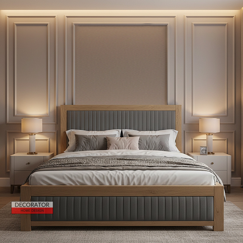 łózko dębowe 214 z przszyciami pionoywymi Decorator poznańa