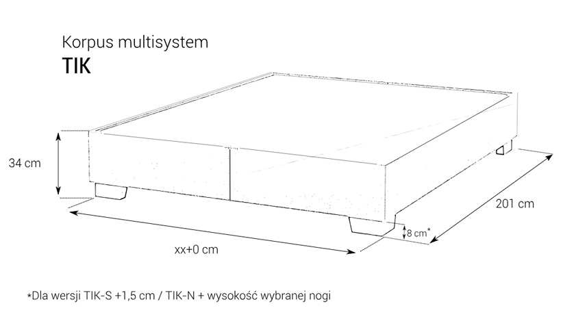 TIK KORPUS ŁÓZKA MK FOAM KOŁO