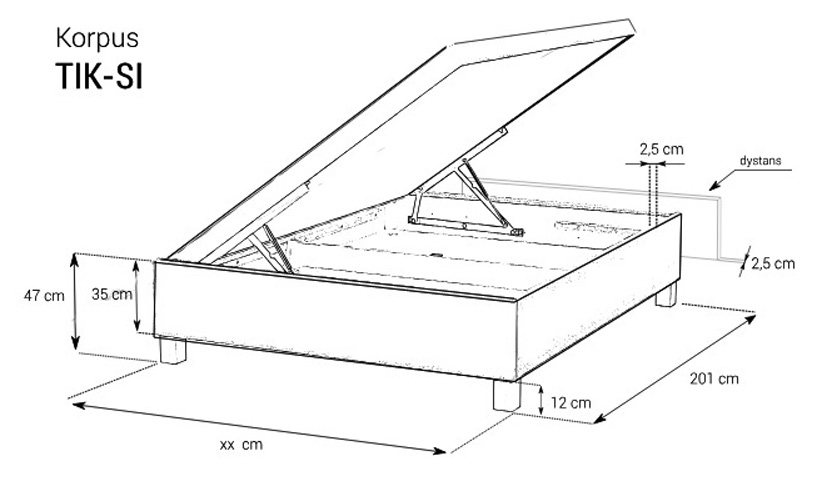KORPUS ŁÓŻKA TIK SI BOXSPRING
